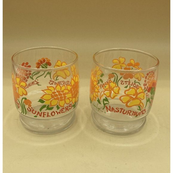 Nancy Lynn Dining Vintage 97s Nancy Lynn Sunflower Glasses Anchor